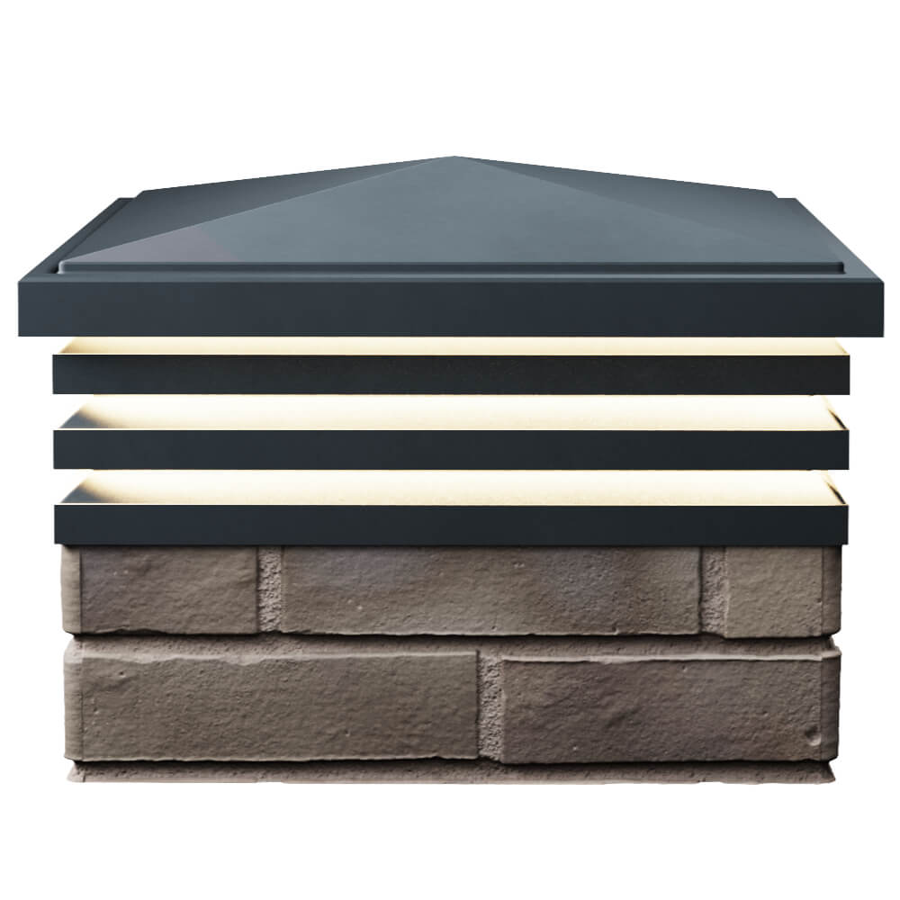 Колпак Zking Бона ХайТек Серый на столб 1.5х1.5 кирпича (385х385мм) с подсветкой в Урае фото