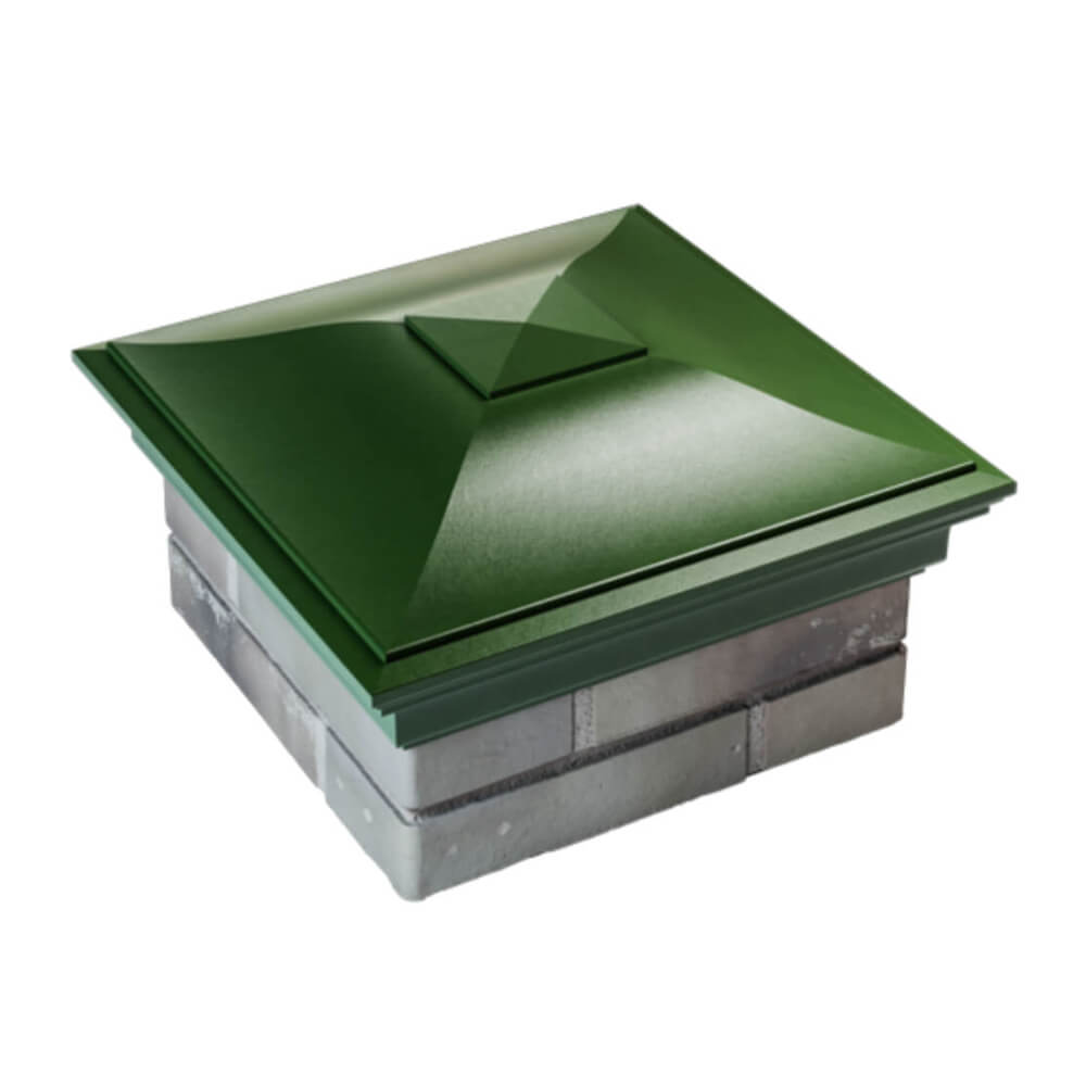 Колпак Zking Монблан Зеленый на столб 1.5х1.5 еврокирпича 0.7НФ (355х355мм) в Урае фото