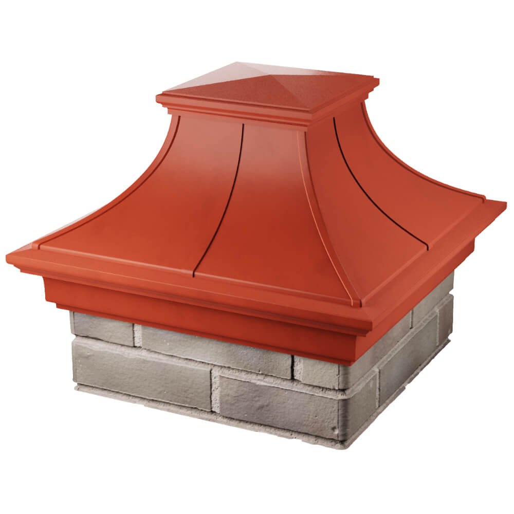 Колпак Zking Монблан Премиум Красный на столб 1.5х1.5 кирпича (385х385мм) в Урае фото