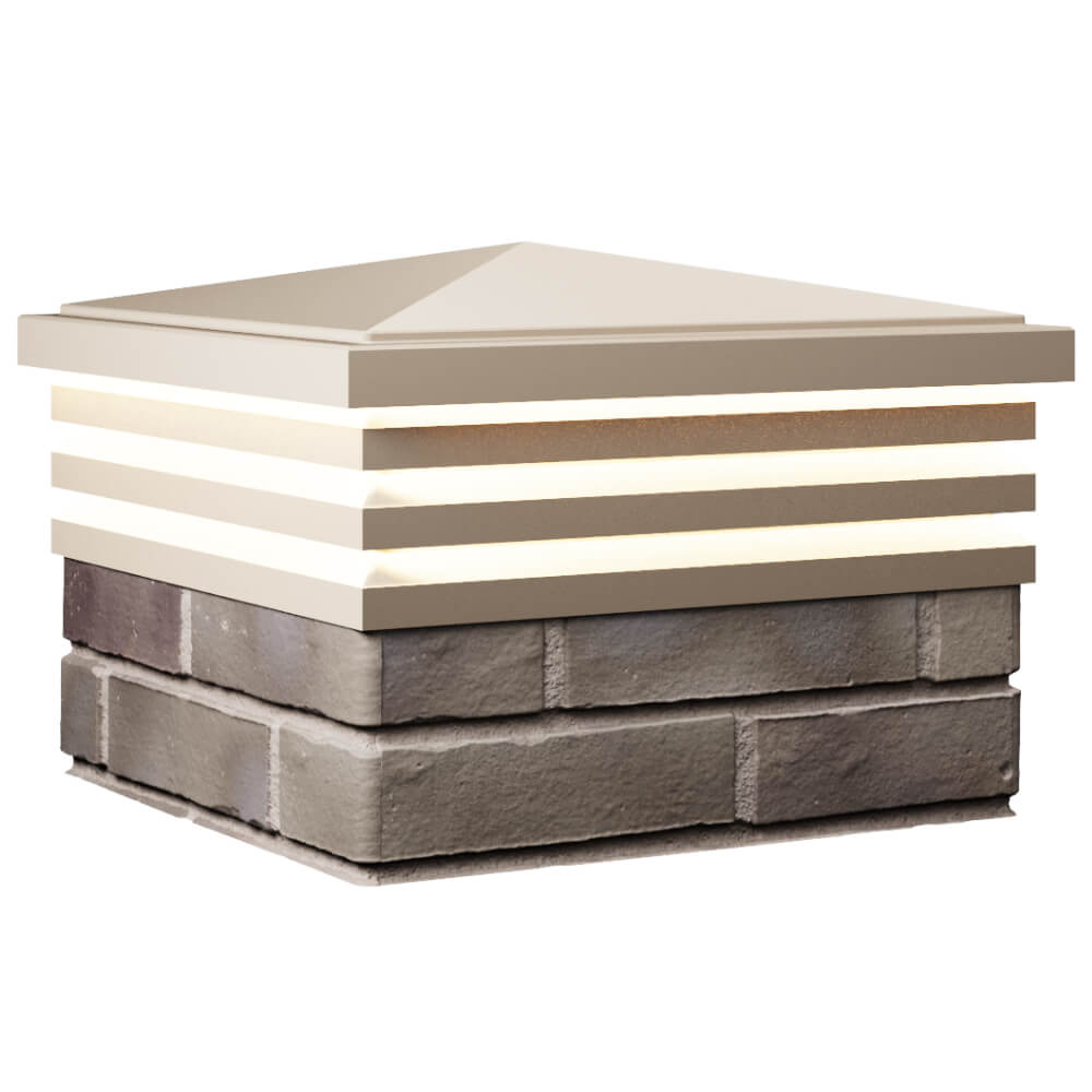 Колпак Zking Бона ХайТек Бежевый на столб 1.5х1.5 кирпича (385х385мм) с подсветкой в Урае фото