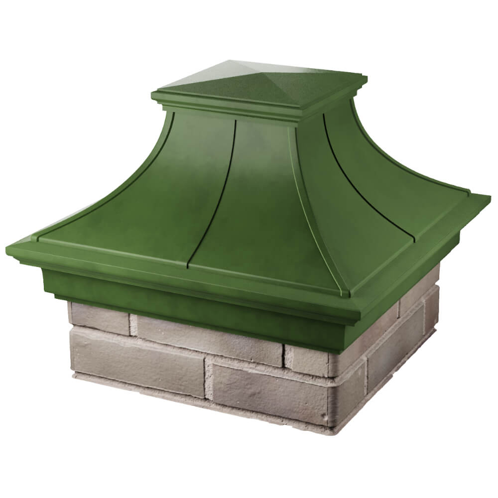 Колпак Zking Монблан Премиум Зеленый на столб 1.5х1.5 кирпича (385х385мм) в Урае фото