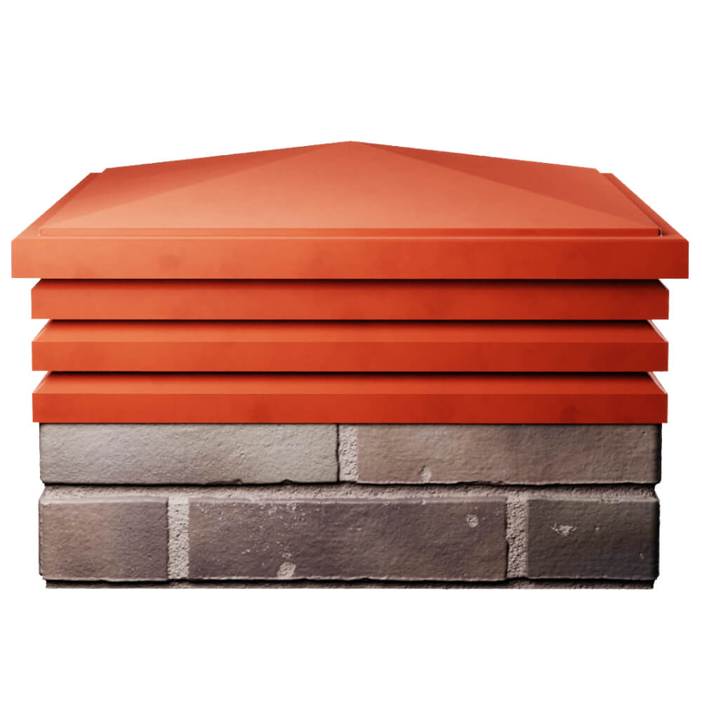 Колпак Zking Бона ХайТек Красный на столб 2х2 кирпича (513х513мм) Урай фото