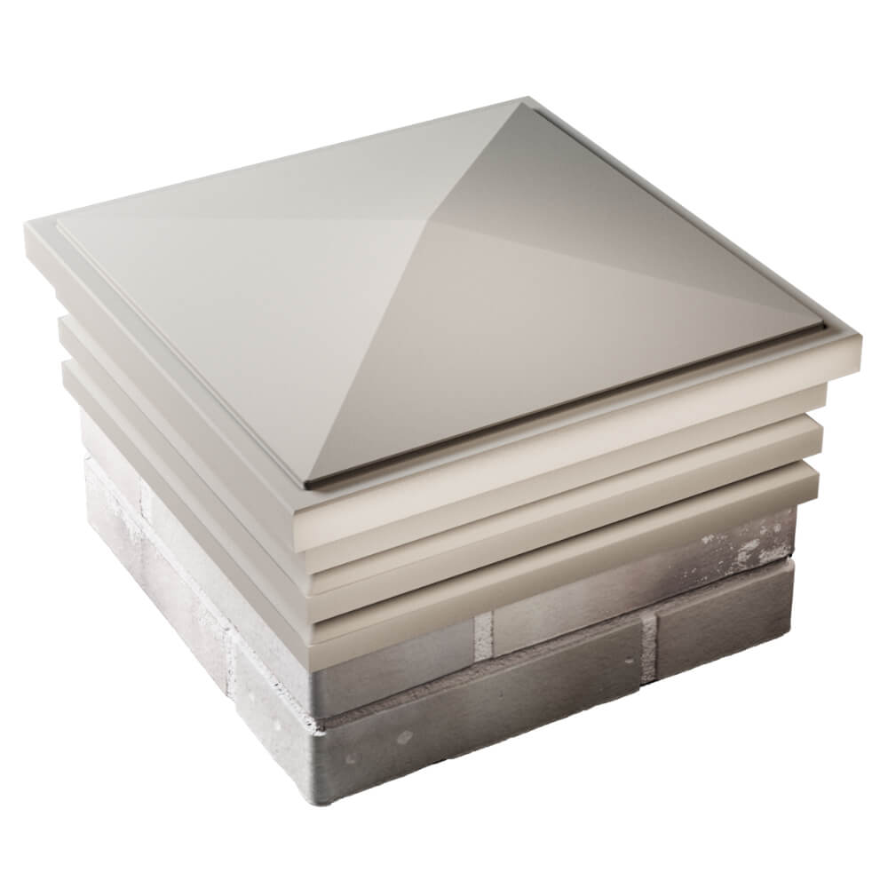 Колпак Zking Бона ХайТек Бежевый на столб 1.5х1.5 кирпича (385х385мм) в Урае фото