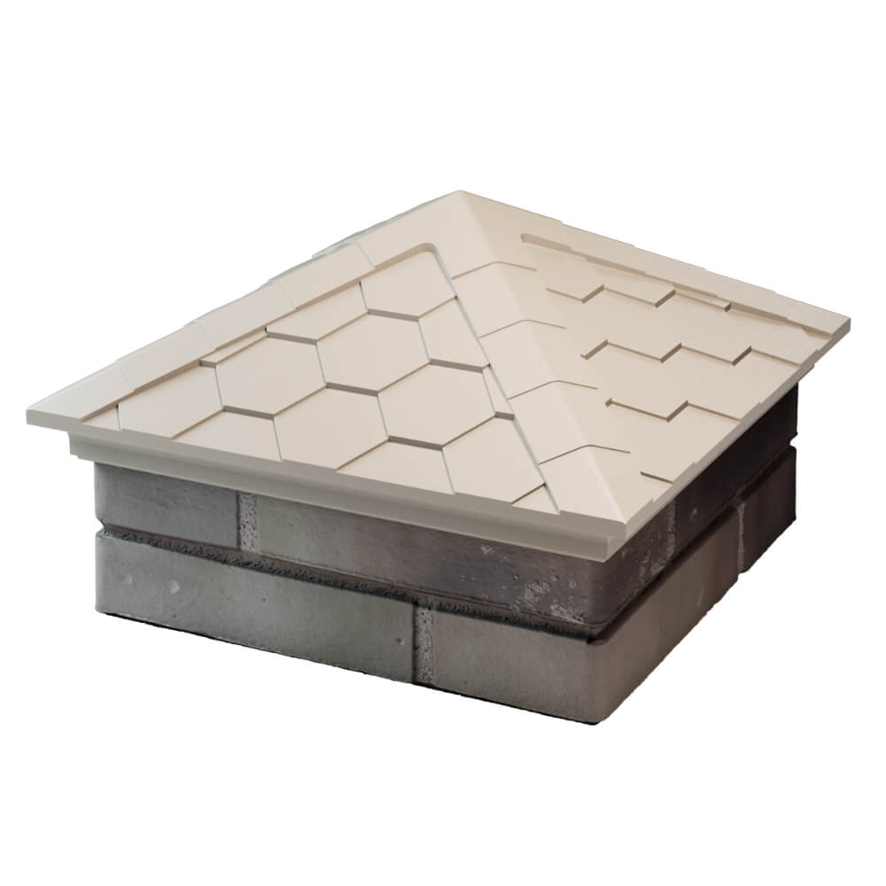 Колпак Zking Эверест Бежевый на столб 1.5х1.5 кирпича (390х390мм) в Урае фото