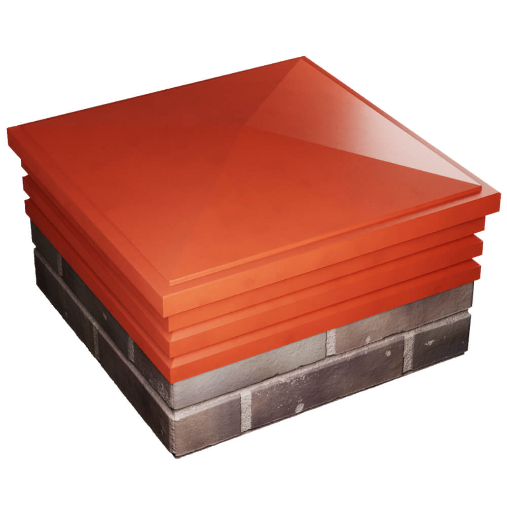 Колпак Zking Бона ХайТек Красный на столб 2х2 кирпича (513х513мм) в Урае фото