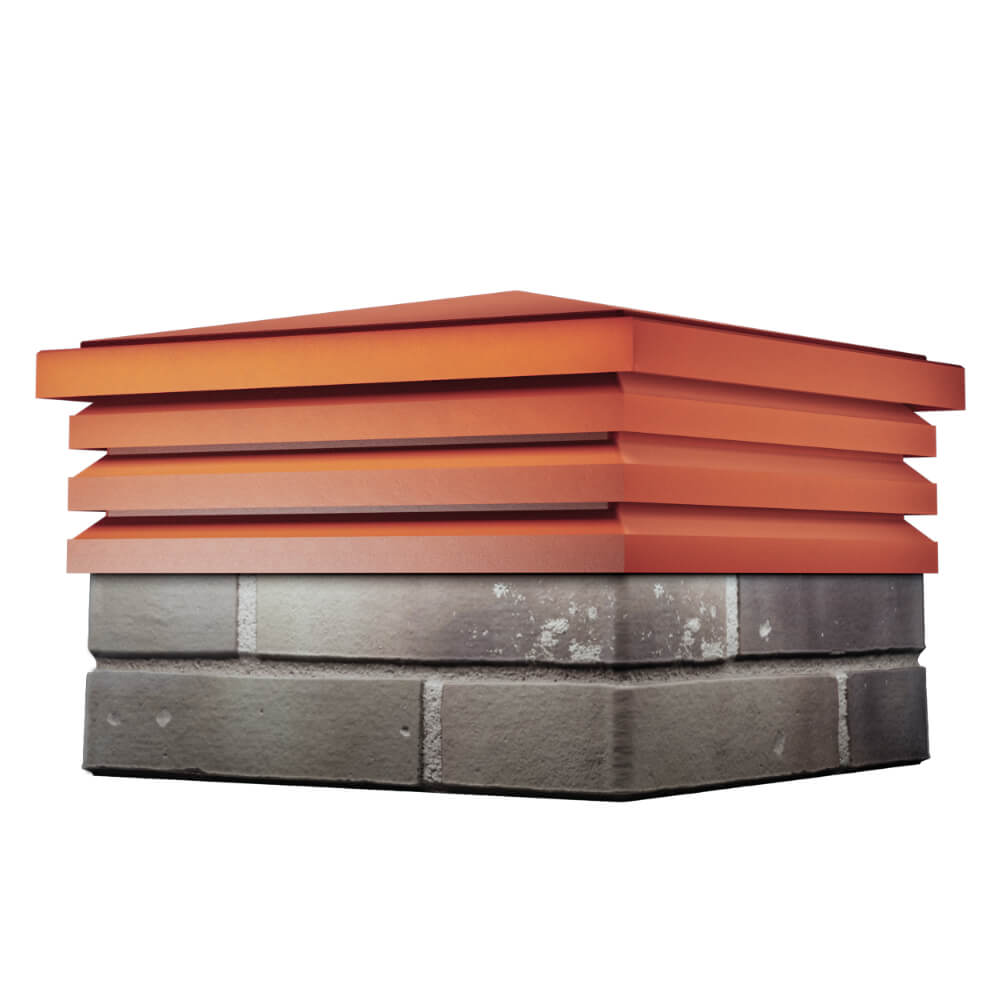 Колпак Zking Бона ХайТек Красный на столб 1.5х1.5 кирпича (385х385мм) в Урае фото