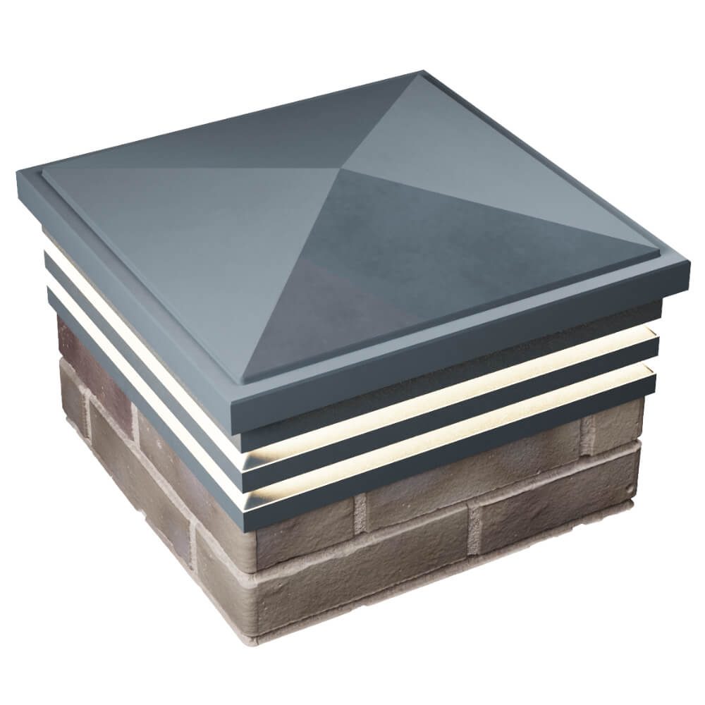 Колпак Zking Бона ХайТек Серый на столб 1.5х1.5 кирпича (385х385мм) с подсветкой в Урае фото