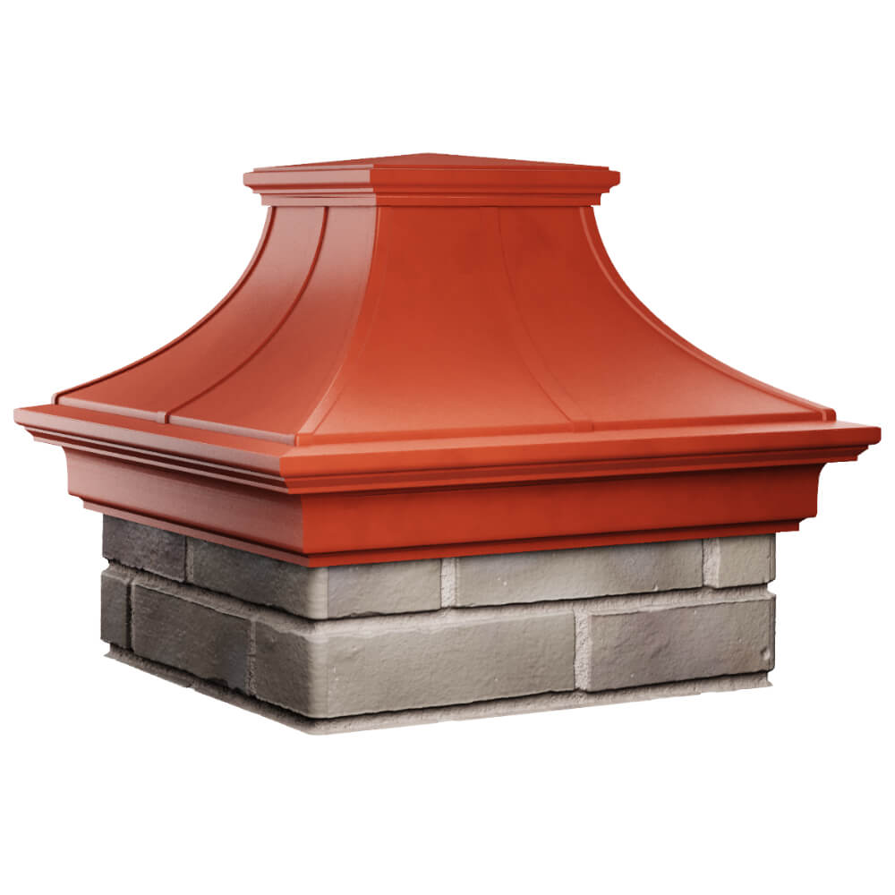 Колпак Zking Монблан Премиум Красный на столб 1.5х1.5 кирпича (385х385мм) в Урае фото