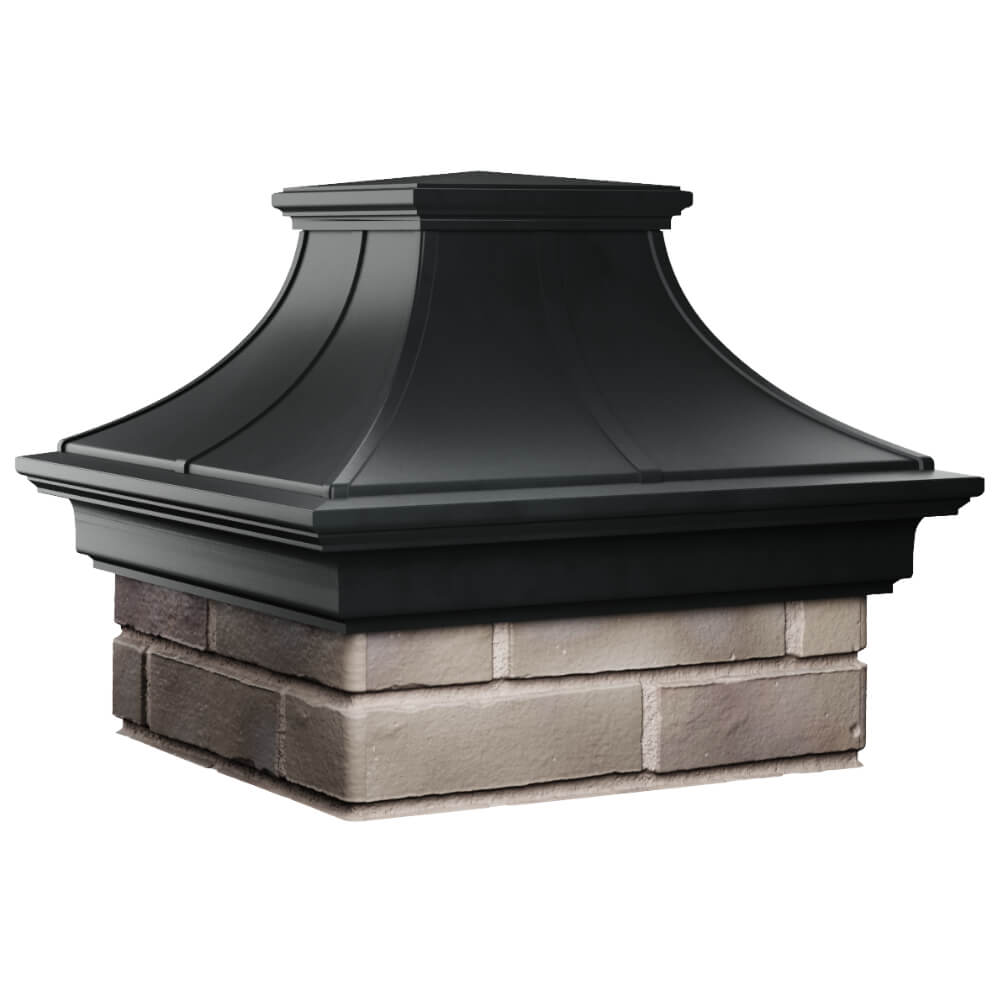 Колпак Zking Монблан Премиум Черный на столб 1.5х1.5 кирпича (385х385мм) в Урае фото