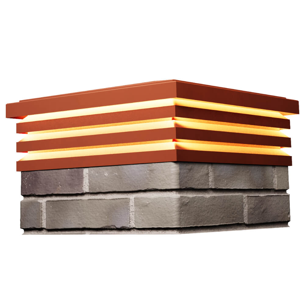 Колпак Zking Бона ХайТек Красный на столб 1.5х1.5 кирпича (385х385мм) с подсветкой в Урае фото