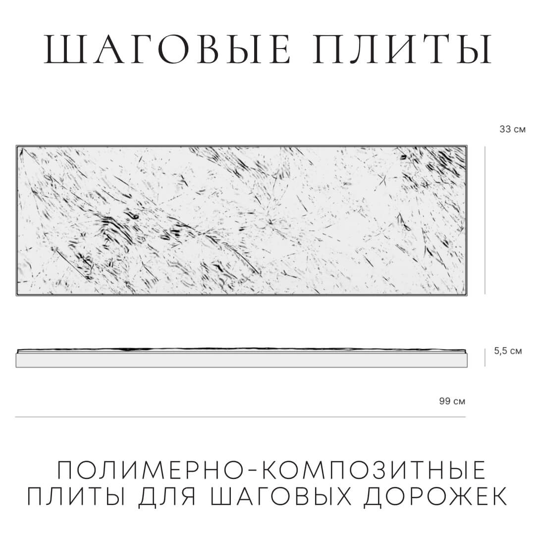 Шаговая плита STONE Графитовый Серый 990х330х55мм в Урае фото