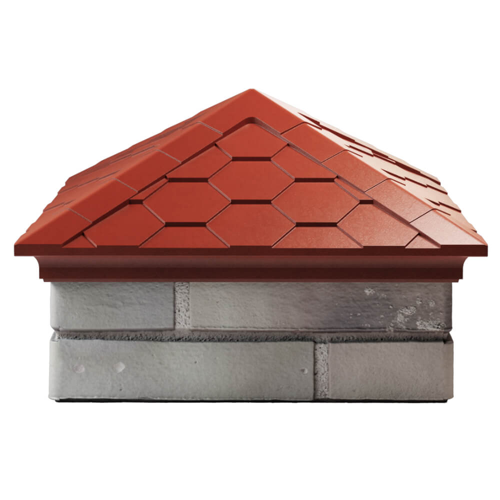 Колпак Zking Эверест Красный на столб 1.5х1.5 кирпича (390х390мм) Урай фото