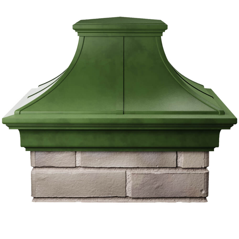 Колпак Zking Монблан Премиум Зеленый на столб 1.5х1.5 кирпича (385х385мм) Урай фото