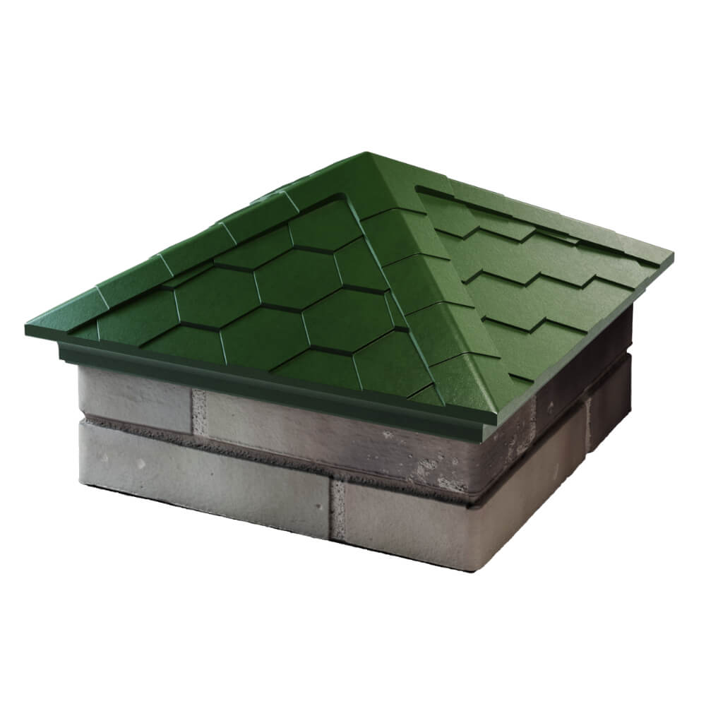 Колпак Zking Эверест Зеленый на столб 1.5х1.5 кирпича (390х390мм) в Урае фото