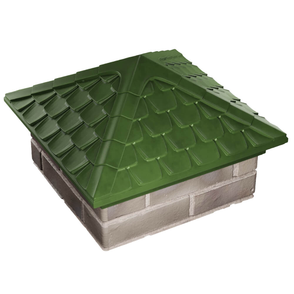 Колпак Zking Эльбрус Зеленый на столб 1.5х1.5 кирпича (385х385мм) в Урае фото