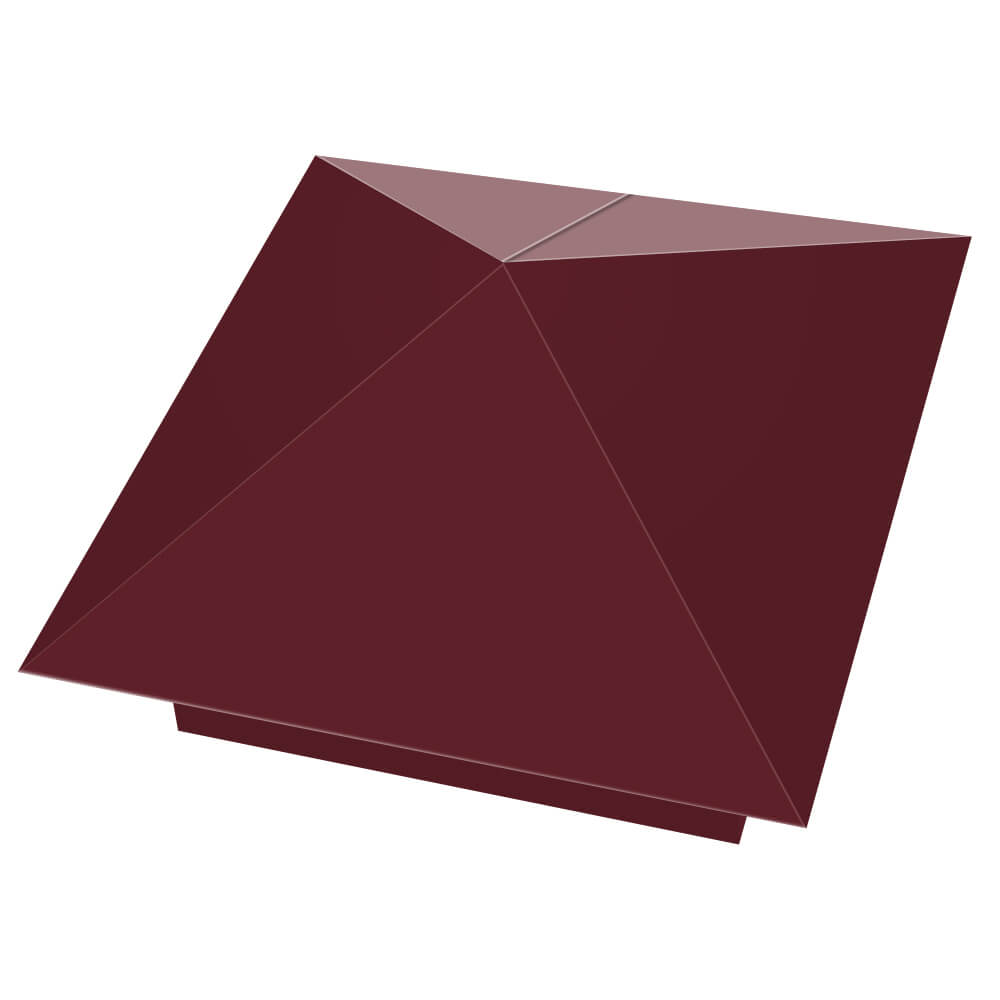 Колпак металлический 390х390мм RAL3005 Красное Вино заборный Урай фото