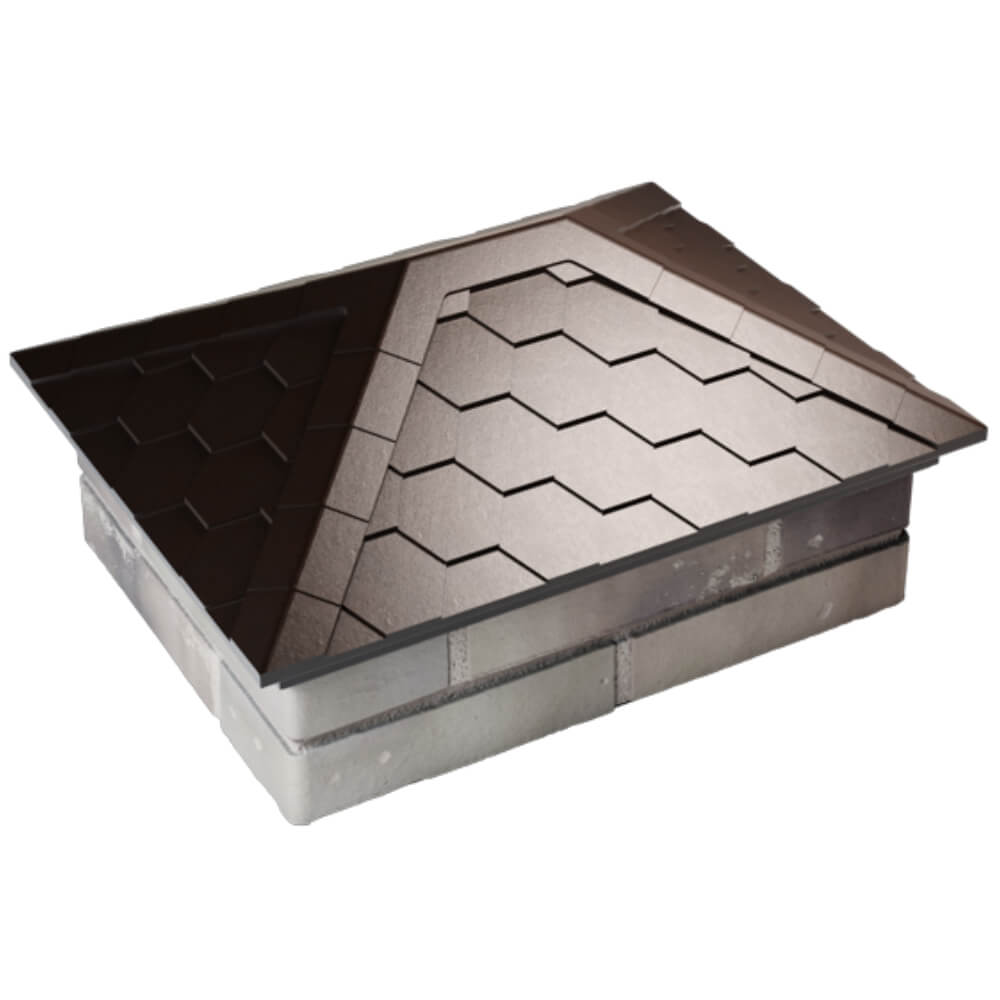 Колпак Zking Эверест Коричневый на столб 2х1.5 кирпича (520х390мм) Урай фото