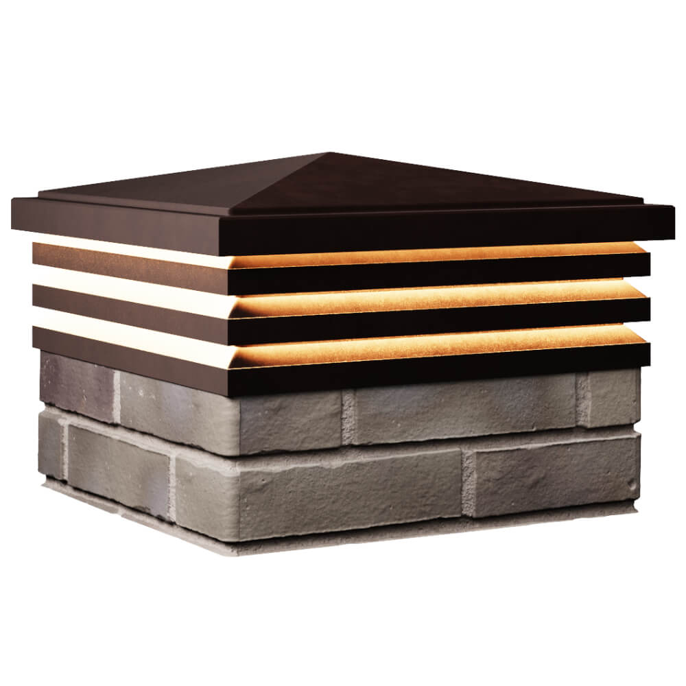 Колпак Zking Бона ХайТек Коричневый на столб 1.5х1.5 кирпича (385х385мм) с подсветкой в Урае фото