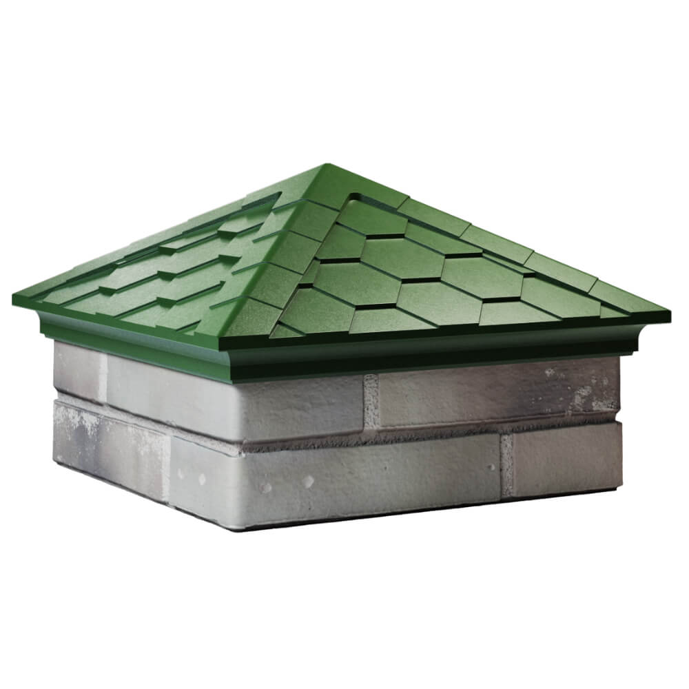 Колпак Zking Эверест Зеленый на столб 1.5х1.5 кирпича (390х390мм) в Урае фото