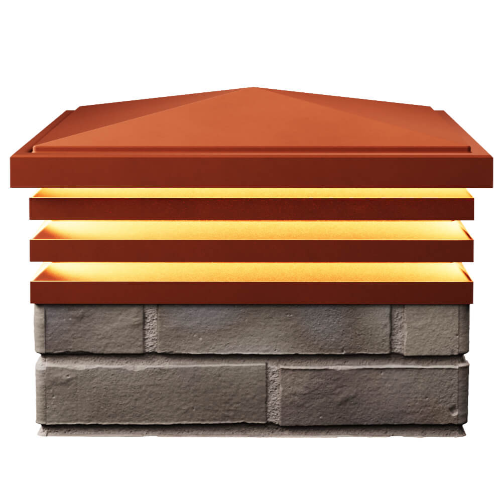 Колпак Zking Бона ХайТек Красный на столб 1.5х1.5 кирпича (385х385мм) с подсветкой в Урае фото