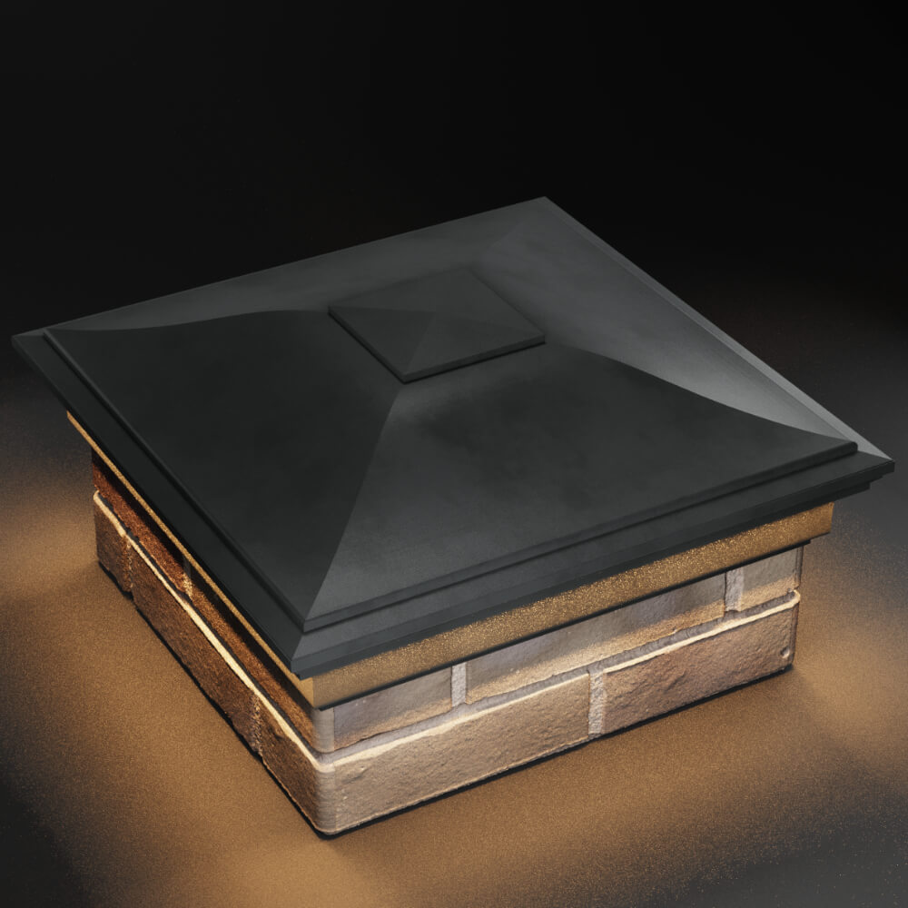 Колпак Zking Монблан Серый на столб 1.5х1.5 кирпича (385х385мм) с подсветкой в Урае фото