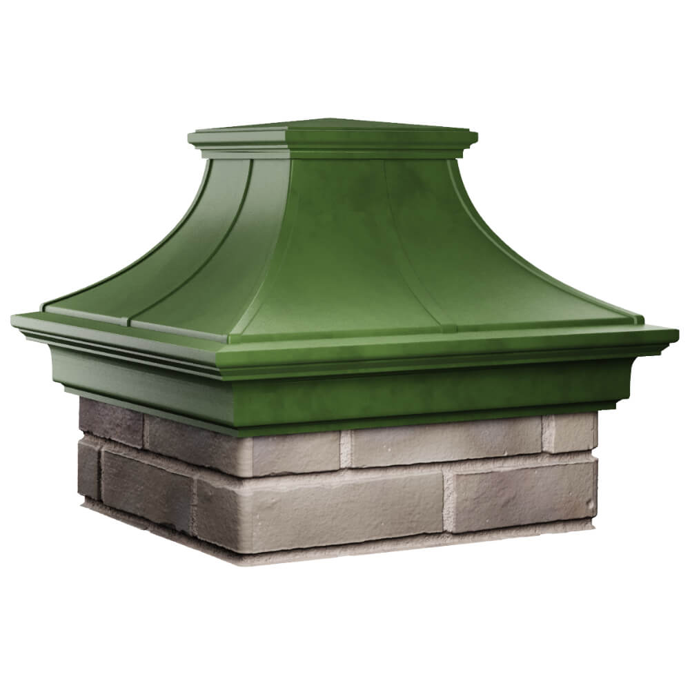 Колпак Zking Монблан Премиум Зеленый на столб 1.5х1.5 кирпича (385х385мм) в Урае фото