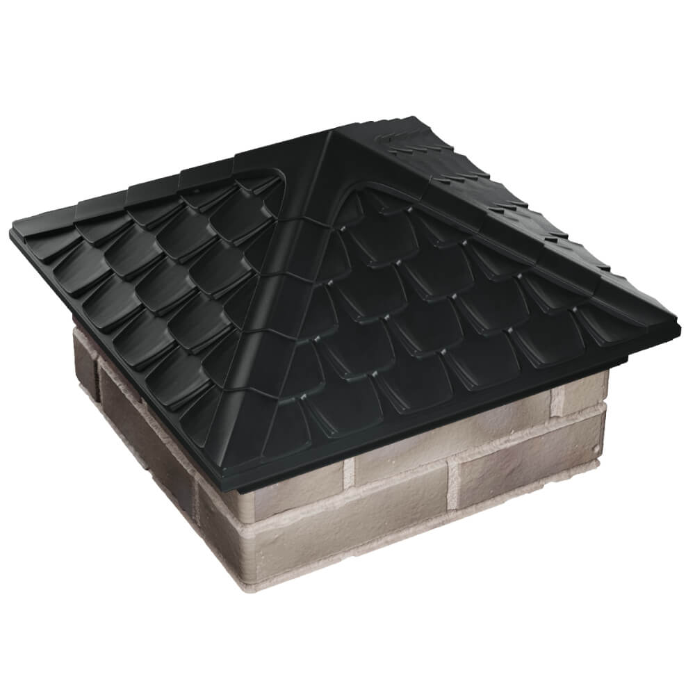 Колпак Zking Эльбрус Черный на столб 1.5х1.5 кирпича (385х385мм) в Урае фото