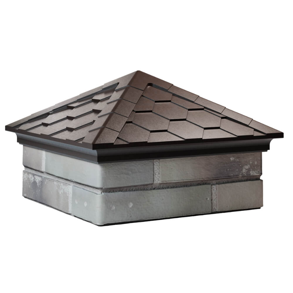 Колпак Zking Эверест Коричневый на столб 1.5х1.5 кирпича (390х390мм) в Урае фото