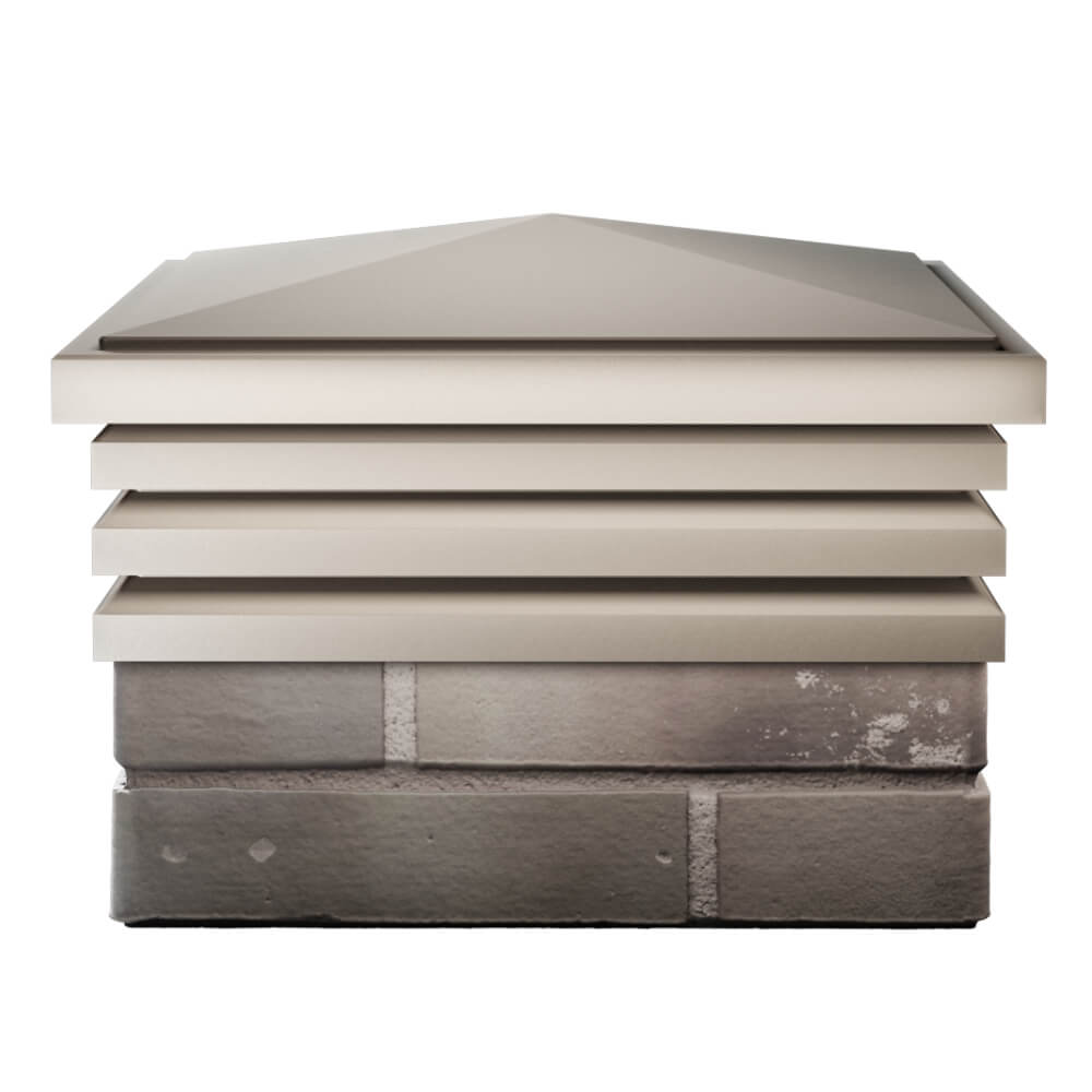 Колпак Zking Бона ХайТек Бежевый на столб 1.5х1.5 кирпича (385х385мм) Урай фото