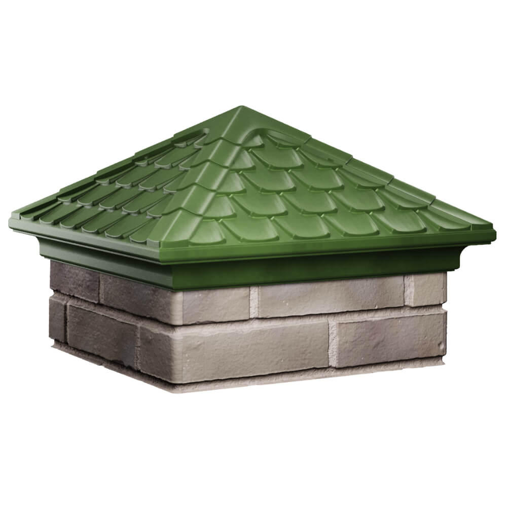 Колпак Zking Эльбрус Зеленый на столб 1.5х1.5 кирпича (385х385мм) в Урае фото