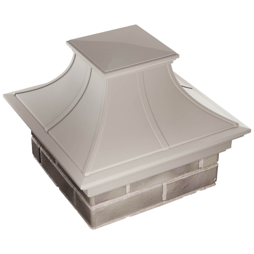 Колпак Zking Монблан Премиум Бежевый на столб 1.5х1.5 кирпича (385х385мм) в Урае фото
