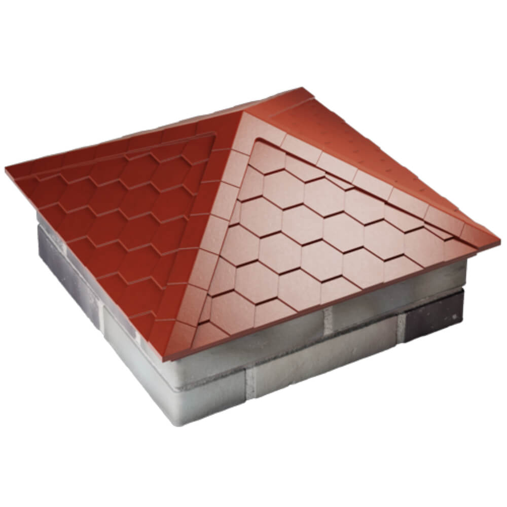 Колпак Zking Эверест Красный на столб 2х2 кирпича (535х535мм) Урай фото