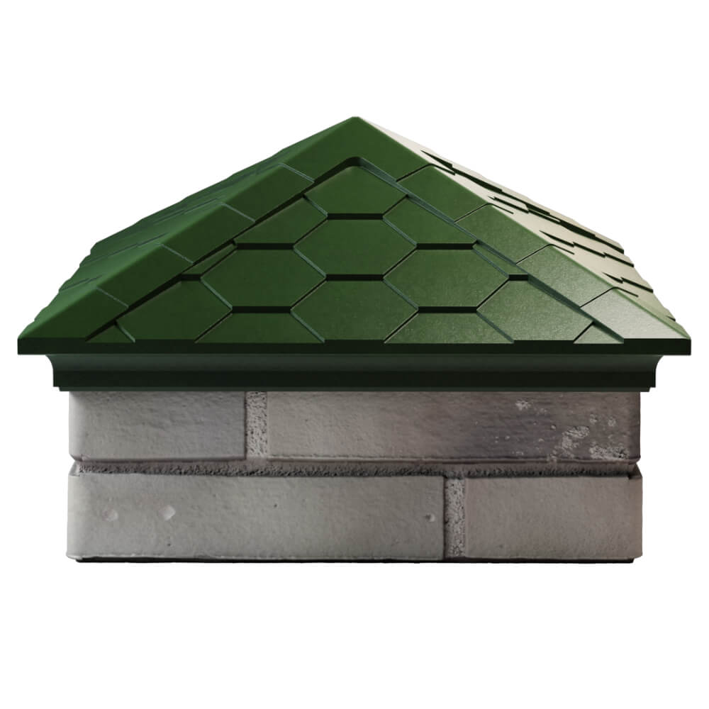 Колпак Zking Эверест Зеленый на столб 1.5х1.5 кирпича (390х390мм) Урай фото